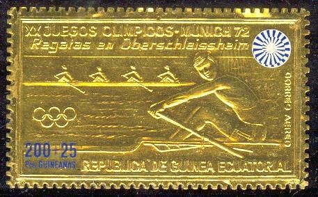 stamp geq 1972 july 25th og munich mi 106 gold foil 4 race 800 issued