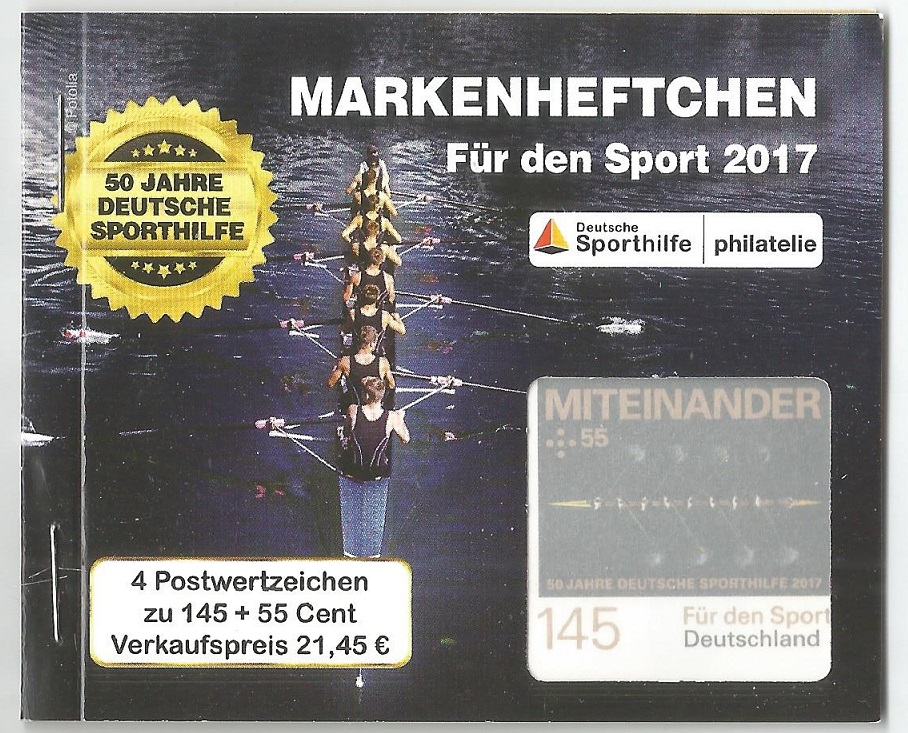 Stamp GER 2017 May 11th booklet 50 years Deutsche Sporthilfe special edition Deutsche Sporthilfe