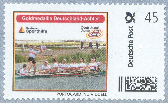 stamp ger 2012 deutsche sporthilfe og london m8 gold medal winner crew ger with stroke standing in the boat