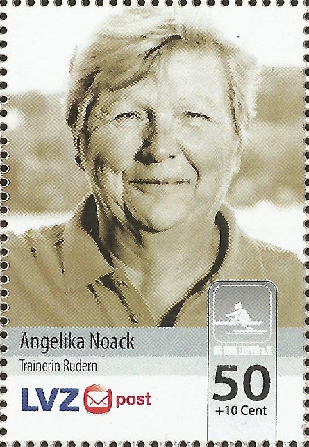 stamp ger 2014 sept. 22nd lvz post angelika noack sc dhfk leipzig olympic and world champion now coach