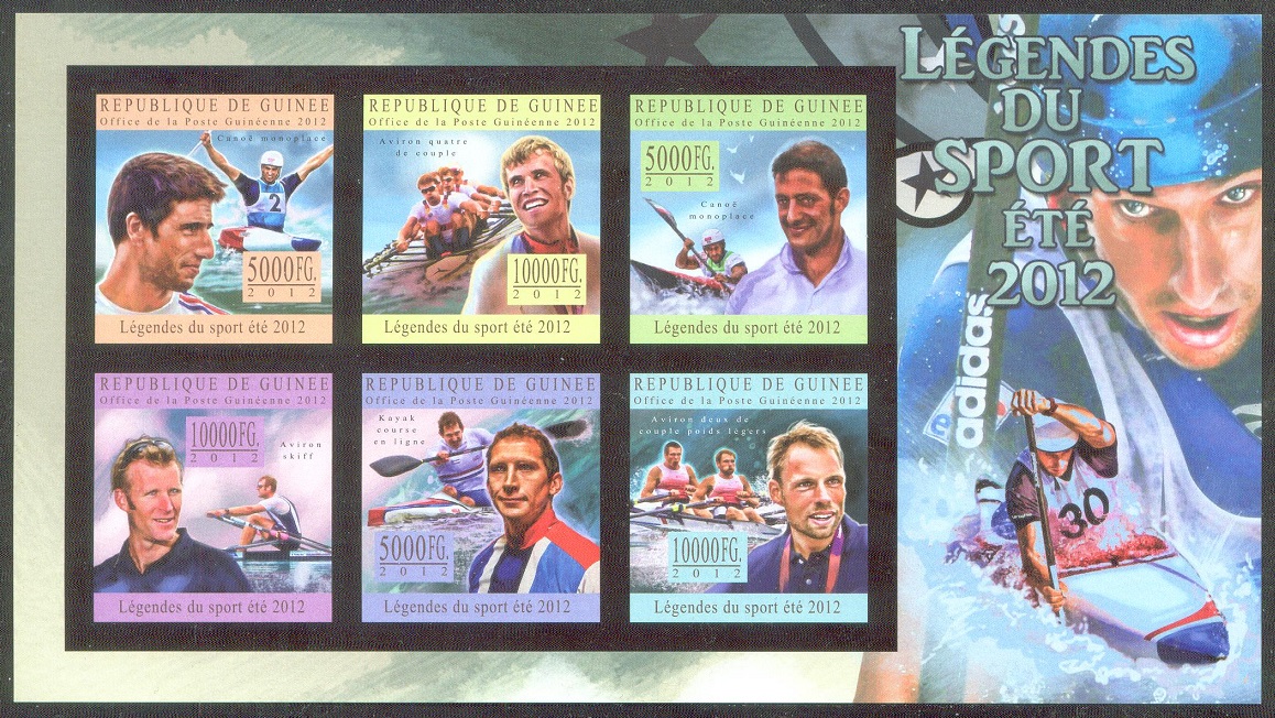 stamp gui 2012 dec. 17th ss lgendes du sport t 2012 imperforated