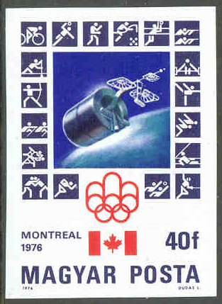 Stamp HUN 1976 June 29th OG Montreal Mi 3125 B imperforated Space pictogram in left margin