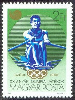 stamp hun 1988 apr. 20th og seoul mi 3959 a single sculler 