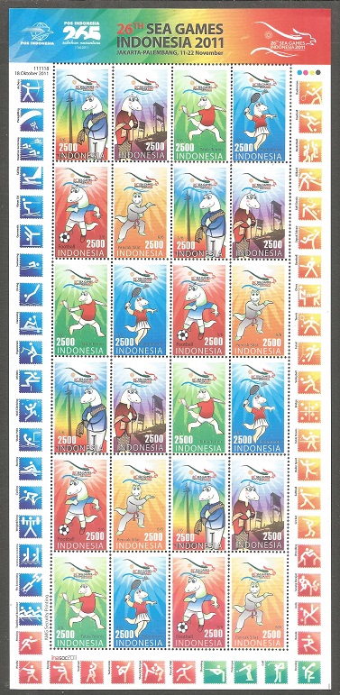 Stamp INA 2011 Oct. 18th MS 26th SEA Games Jakarta Palembang