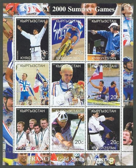 stamp kgz 2000 og sydney ms gold medal winners fra rolland andrieux after their 2 final also andrieux on left margin 