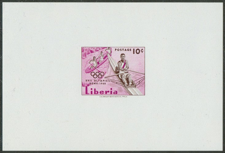 stamp lbr 1960 sept. 4th og rome mi 553 epreuve de luxe imperforated 1500 issued 
