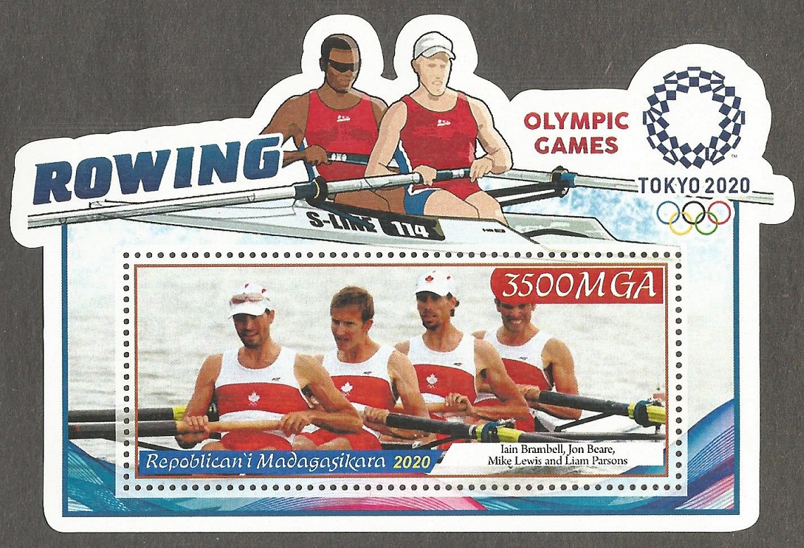 Stamp MAD 2020 Iain Brambell Jon Beare Mike Lewis Liam Parsons CAN LM4 bronze medal winners OG Beijing 2008