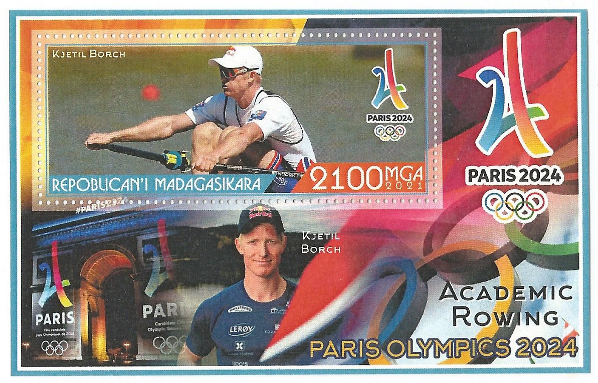 Stamp MAD 2021 SS unauthorized issue Kjetil Borch NOR M1X silver medal winner OG Tokyo 2020