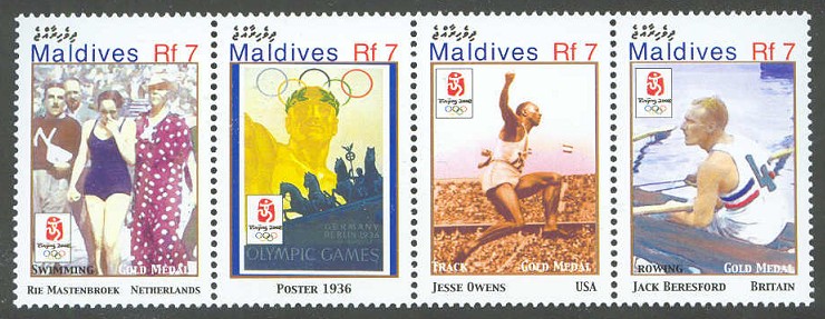 stamp mdv 2008 jan. 8th mi 4659 4662 og beijing strip of four values with jack beresford