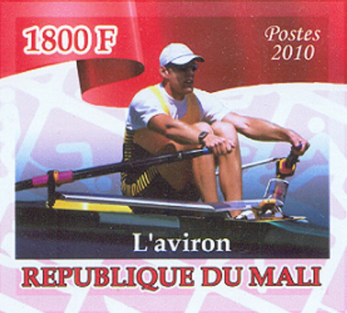 Stamp MLI 2010 SS 30th anniversary of OG Moscow 1980 imperforated Photo of Duncan Free AUS Olympic pictogram No. 5 detail