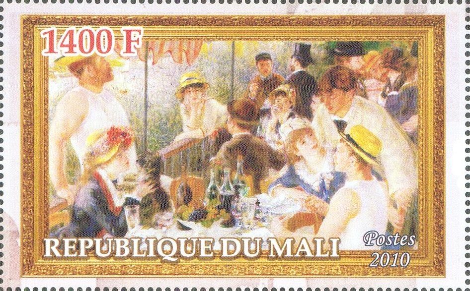 stamp mli 2010 painting le dejeuner des canotiers by pierre auguste renoir 1841 1919