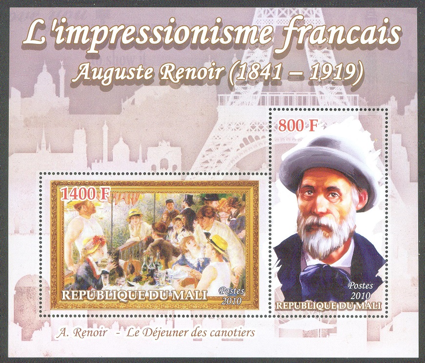 stamp mli 2010 ss the french impressionism auguste renoir