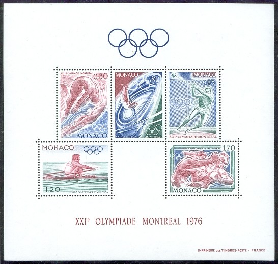 stamp mon 1976 may 3rd og montreal ss mi bl. 9
