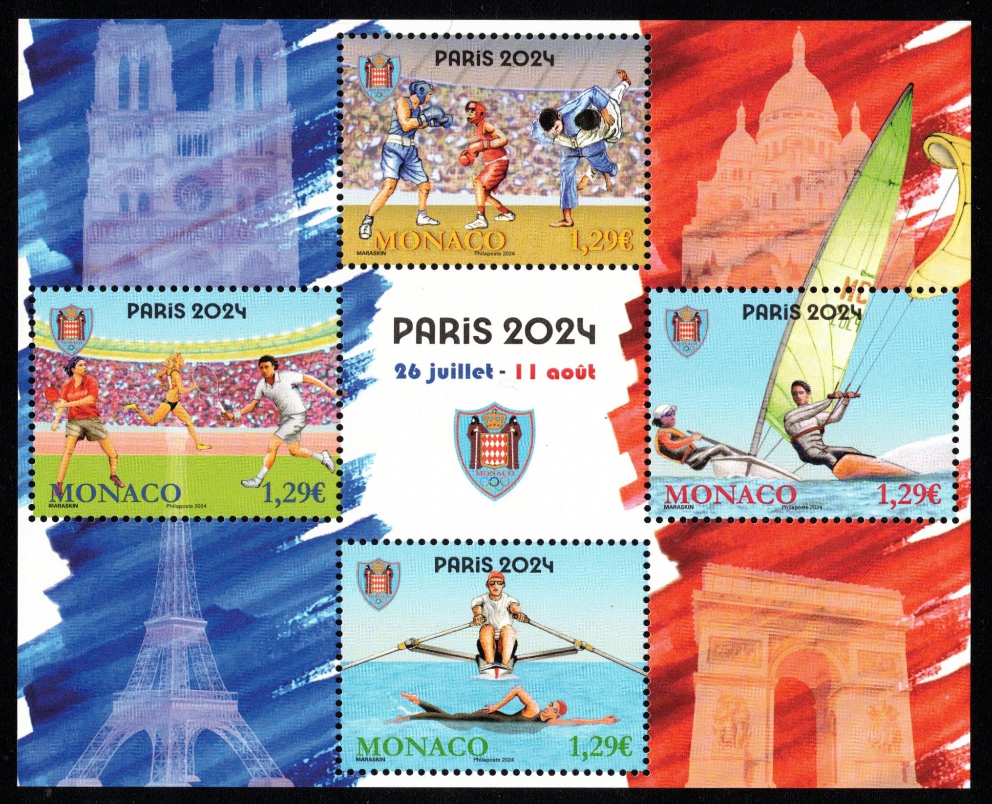 Stamp MON 2024 June 20th SS OG Paris II