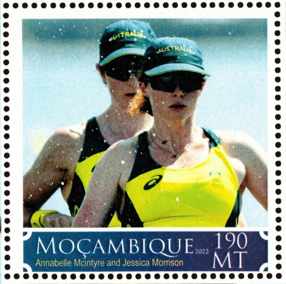 Stamp MOZ 2022 unauthorized issue Annabelle Mcintyre Jessica Morrison AUS