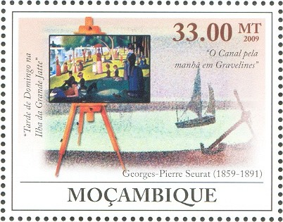 stamp moz 2009 g. p. seurat painting sunday afternoon