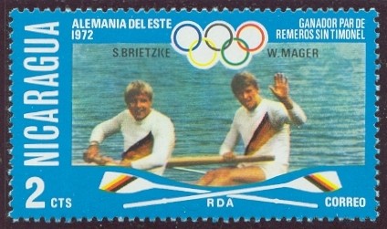 stamp nca 1976 july og montreal mi 1949 brietzke mager gdr olympic champions 2 munich 1972 