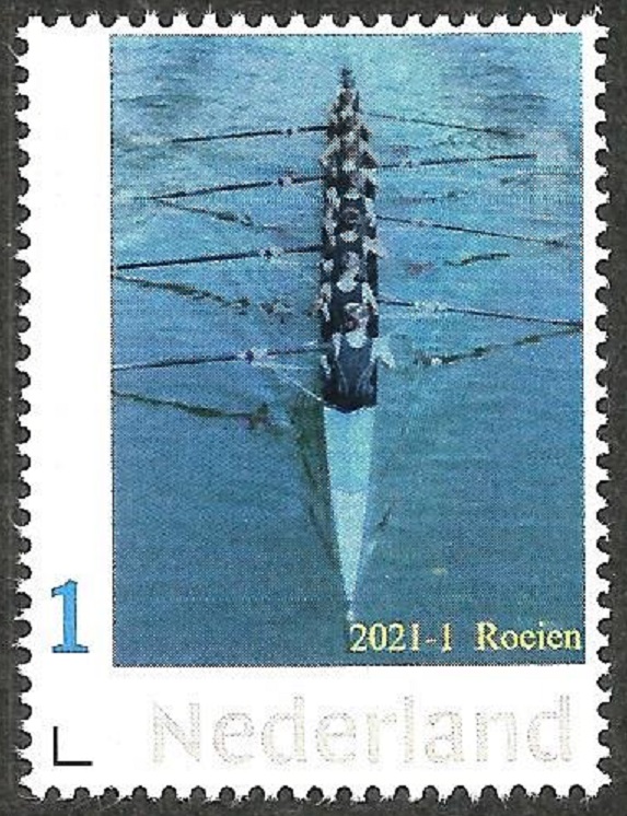 Stamp NED 2021 Roeien personalized issue 1