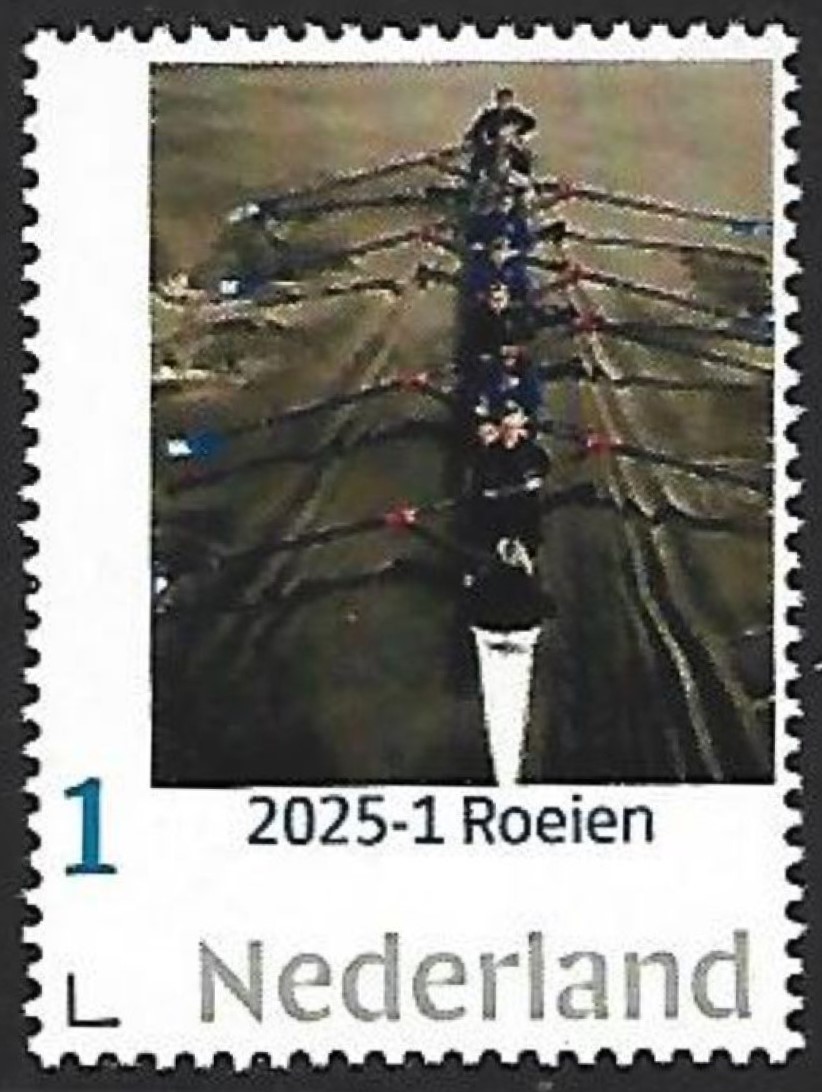 Stamp NED 2025 1 8 with oars being reflected on the water