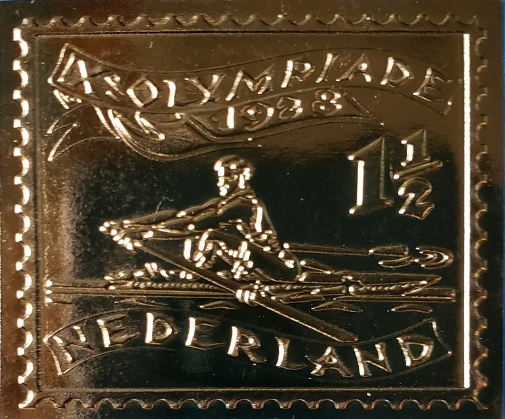 Stamp NED OG Amsterdam 1928 gold foil