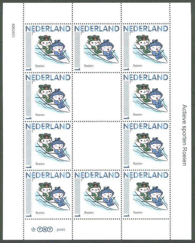 stamp ned 2010 ms active sporten roeien with 2x mascot og beijing personalized stamp for letters up to 20 g