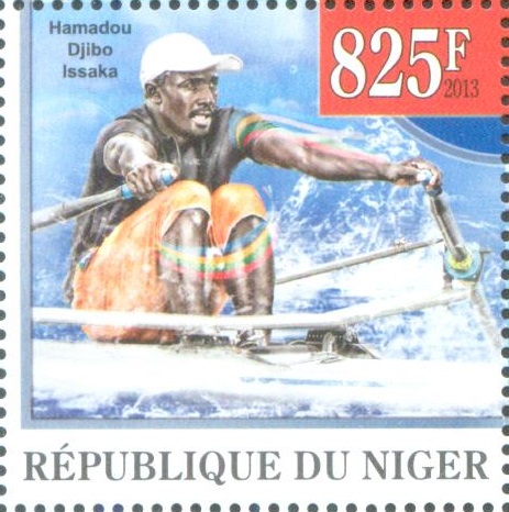 stamp nig 2013 c og london 2012 m1x competitor hamadou djibo issaka nig