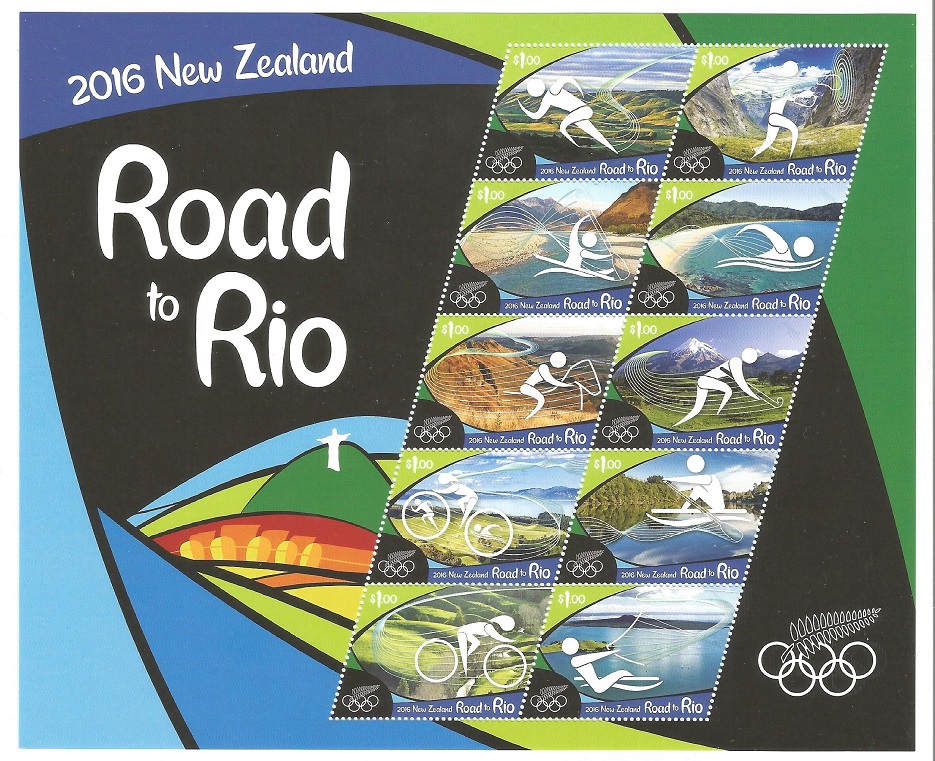 Stamp NZL 2016 July 6th MS Road to Rio