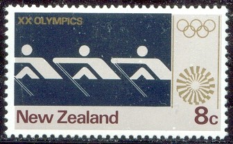 stamp nzl 1973 febr. 7th mi 601 og munich gold medal for nzl 8 