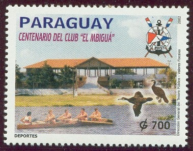 stamp par 2002 march 3rd centenario del club el mbigua mi 4870