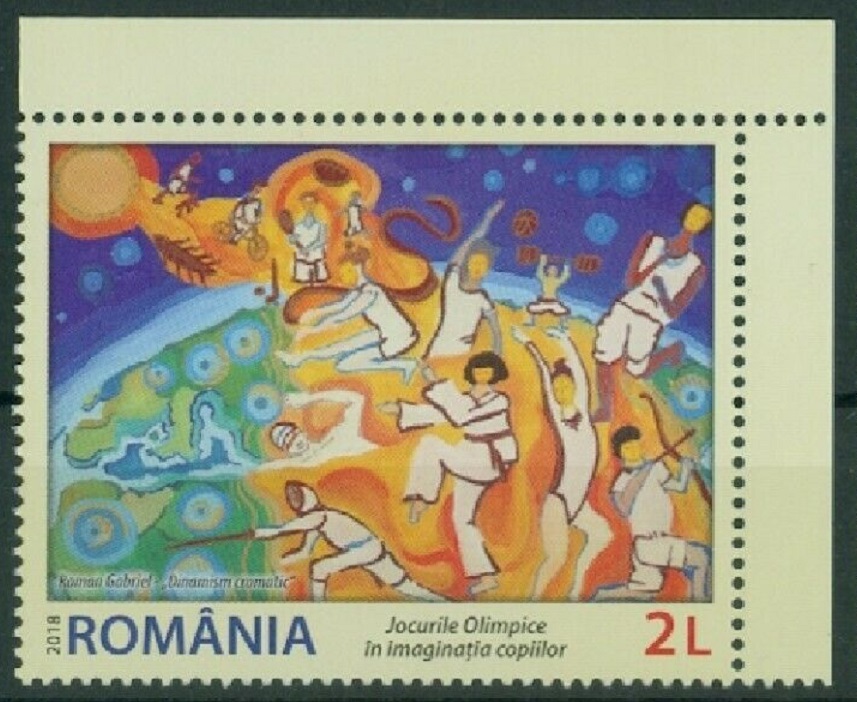 Stamp ROU 2018 Sept. 4th Olympic Games in childrens imagination 