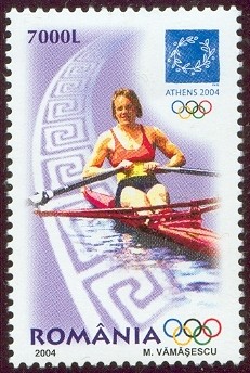 stamp rom 2004 aug. 20th og athens mi 5853 w1x