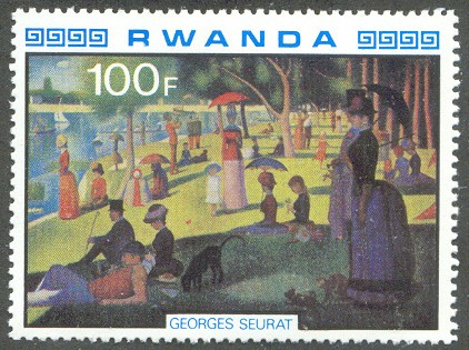stamp rwa 1980 aug. 4th mi 1067 painting seurat