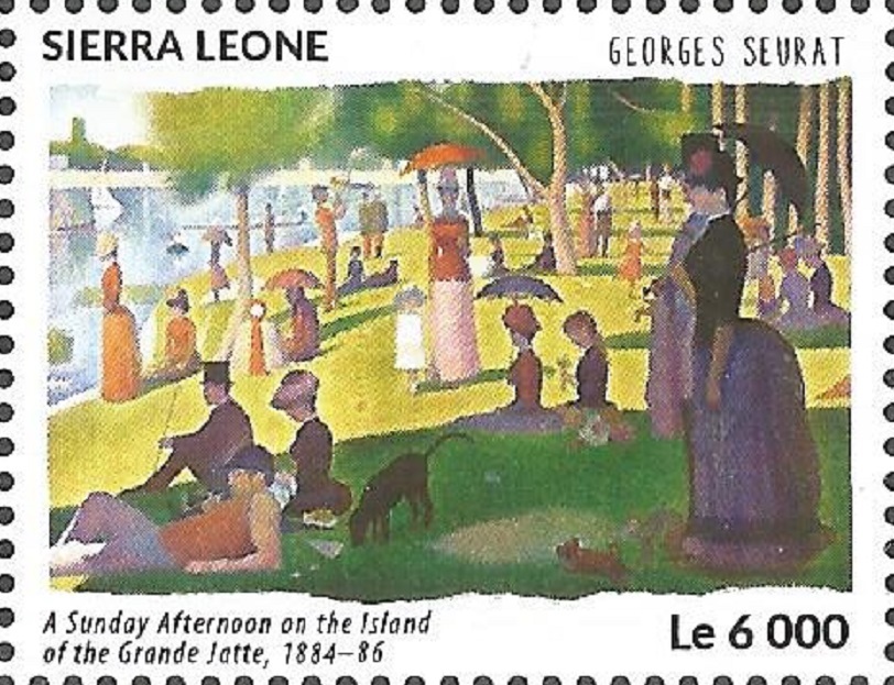 Stamp SLE 2015 Sept. 25th painting A Sunday Afternoon by Georges Seurat
