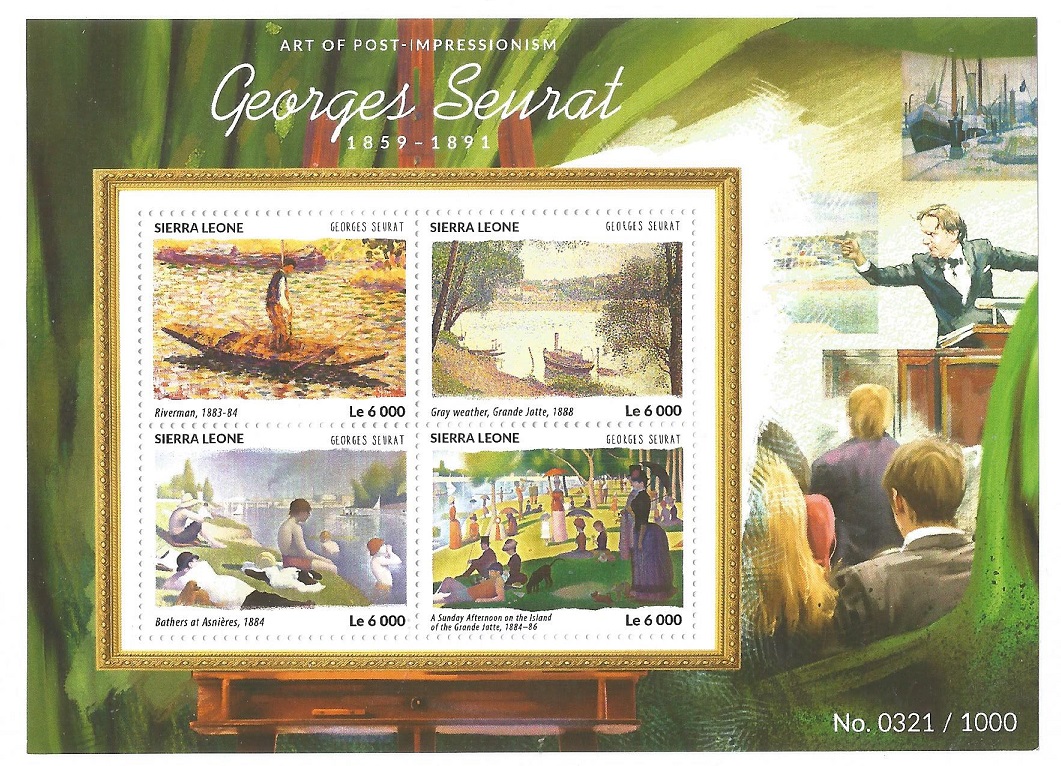 Stamp SLE 2015 Sept. 25th SS Art of post impressionism Georges Seurat