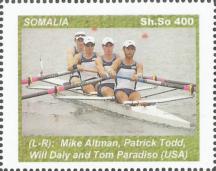 Stamp SOM undated unauthorized issue LM4 crew USA at OG Beijing 2008