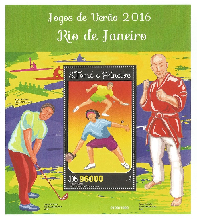 Stamp STP 2016 OG Rio de Janeiro SS perforated 1000 issued