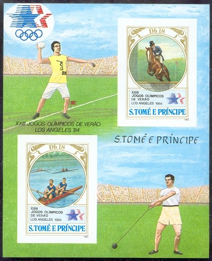 stamp stp 1983 dec. 29th og los angeles ss imperforatedmi bl. 145 b horse jumping 2 