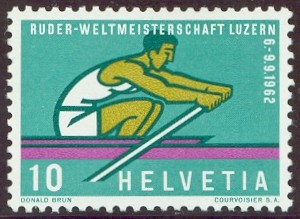 stamp sui 1962 march 19th wrc luzern mi 748 stylized sweep oar rower 