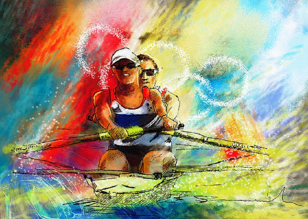 Painting Olympics rowing 03 by Miki De Goodaboom FRA
