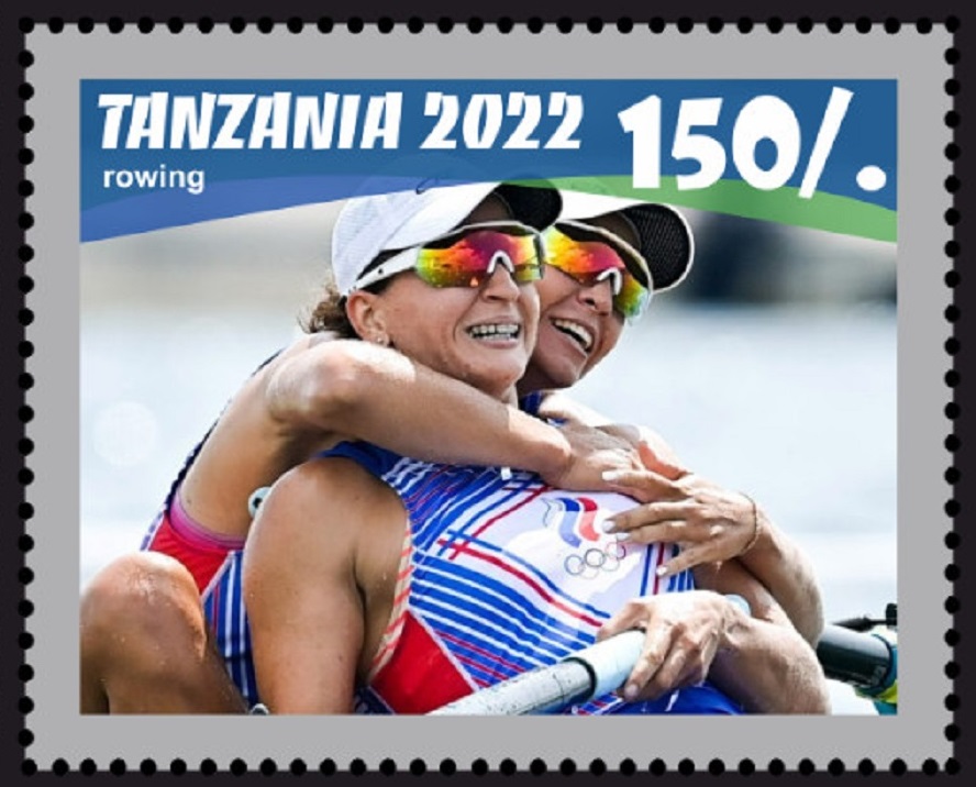 Stamp TAN 2022 OG Tokyo W2 RUS rejoicing