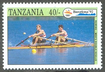 stamp tan 1992 nov. 16th og barcelona mi 1355 l2x gbr smith whitwell gold medal wrc nottingham 1986 