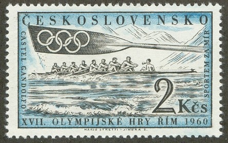 stamp tch 1960 june 15th og rome mi 1208 8 and blade with olympic rings 