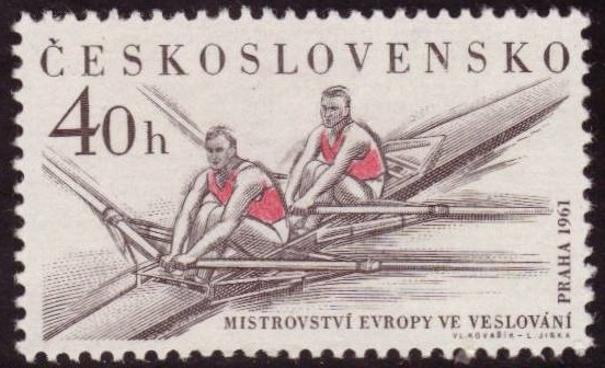 stamp tch 1961 febr. 10th erc prague mit 1246 2x