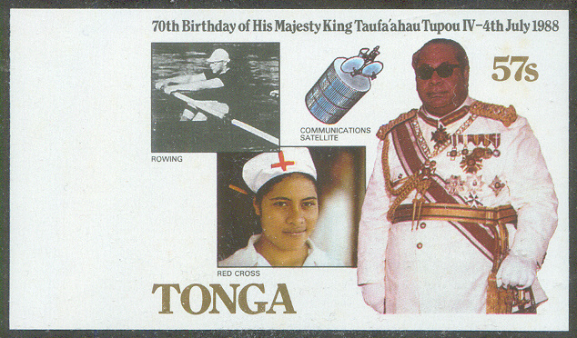 stamp tga 1988 july 4th kings 70th birthday mi 1013 imperforated proof