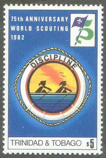 stamp tri 1982 june 28th 75th anniversary world scouting sculling as a symbol for discipline