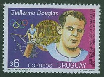 stamp uru 1997 nov. 26th mi 2309 guillermo douglas bronze medal 1x og los angeles 1932
