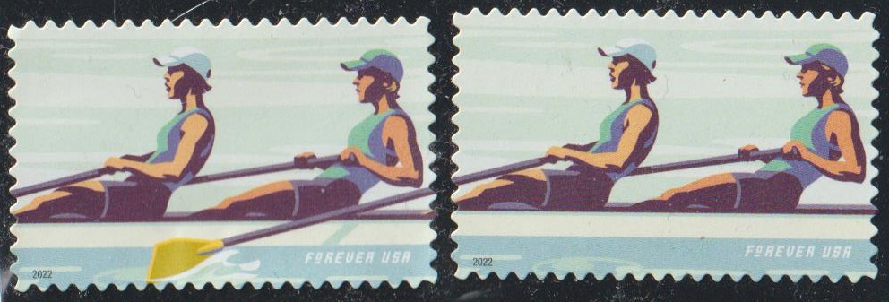Stamp USA 2022 May 13th Womens Rowing bow four of W8 in blue clothing