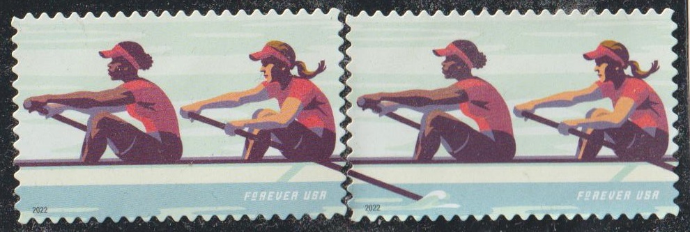 Stamp USA 2022 May 13th Womens Rowing stern four of W8 in red clothing
