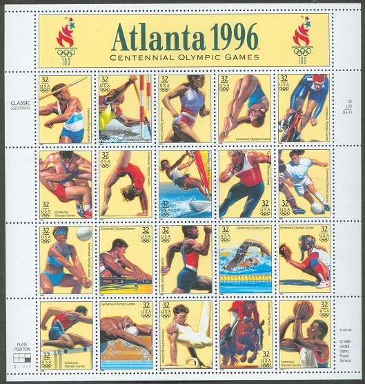 stamp usa 1996 og atlanta ms mi 2705 2724