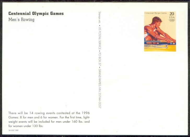 stationary i usa 1996 og atlanta image of stamp issued may 2nd mi 2716 front